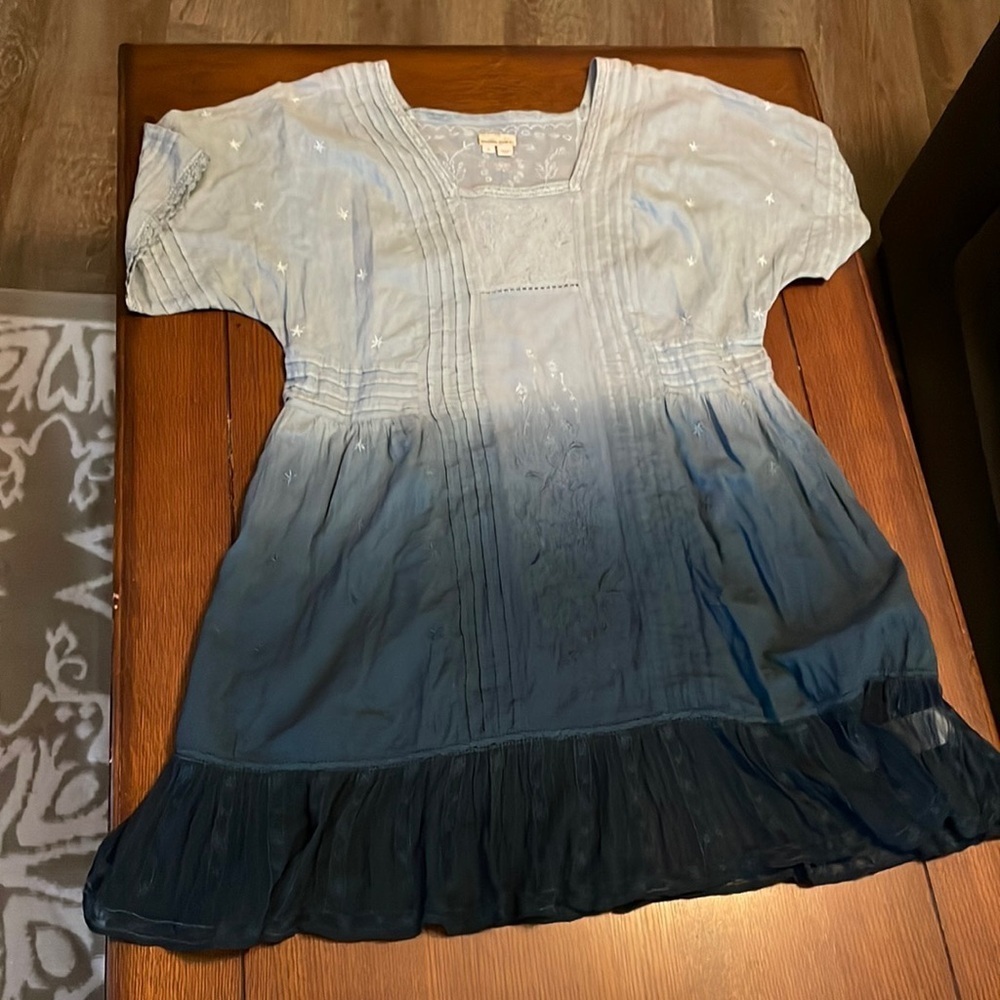 Anthropologie Holding Horses Ocean Dip Tunic Dress. Medium. Pockets. Green